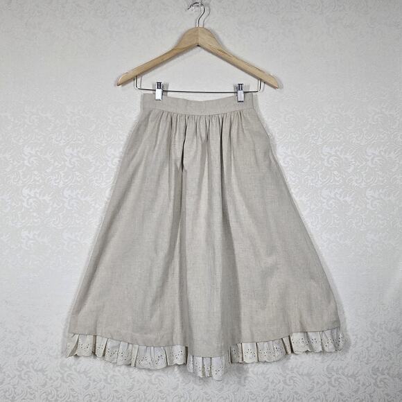 Vintage Cream Midi Skirt - Picture 9 of 13